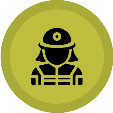 Samurai icon on a green circle background.